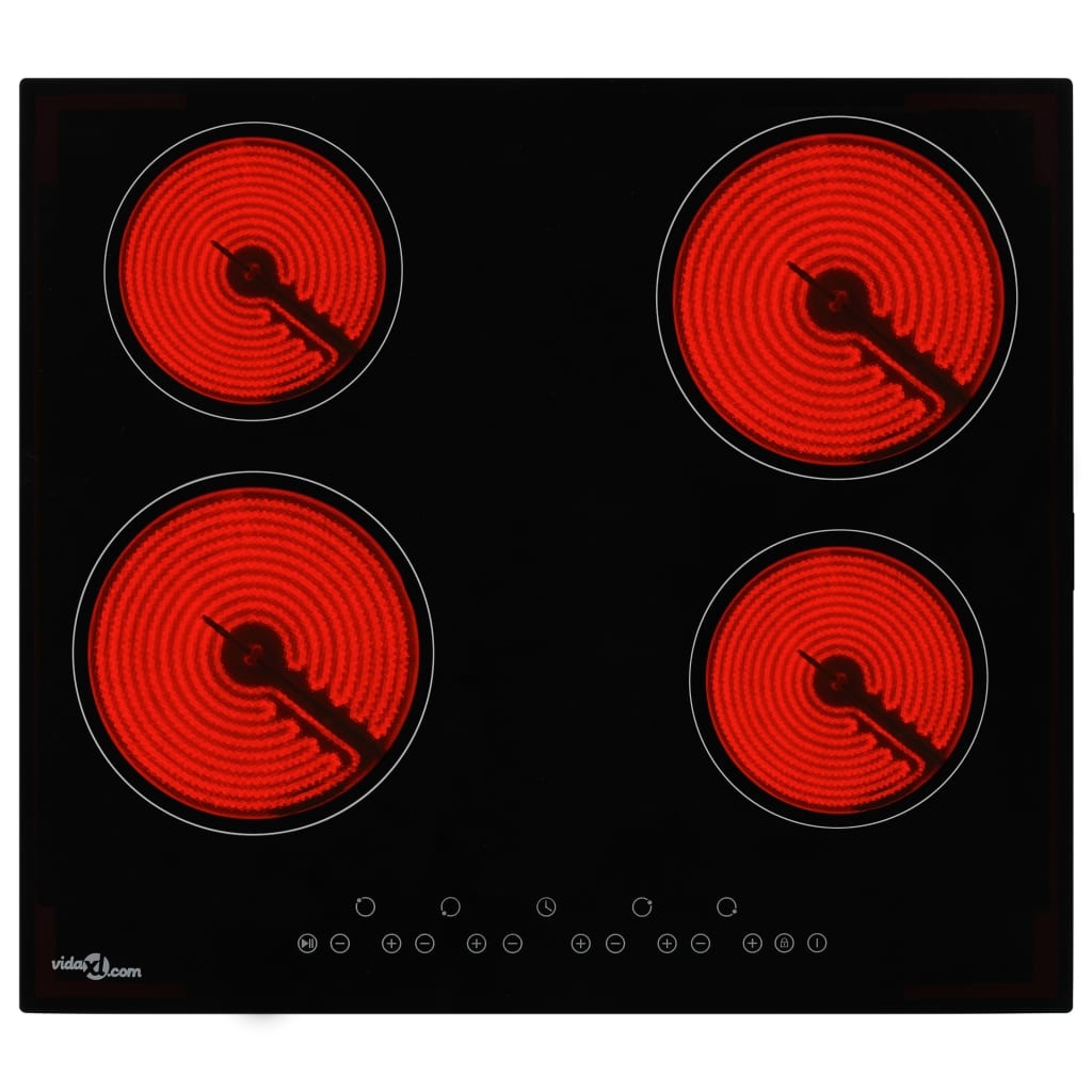 VidaXL Keramische kookplaat met 4 kookzones aanraakbediening 6000 W