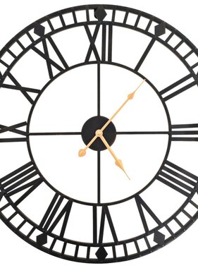 VidaXL Wandklok vintage-stijl met quartz-mechanisme XXL 60 cm metaal