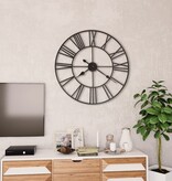 VidaXL Wandklok vintage-stijl met quartz-mechanisme XXL 80 cm metaal