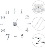 VidaXL 3D-wandklok 100 cm XXL modern zilverkleurig