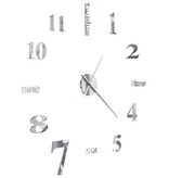 VidaXL 3D-wandklok 100 cm XXL modern zilverkleurig