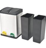 VidaXL Pedaalemmer voor recycling 36 L roestvrij staal