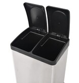 VidaXL Pedaalemmer voor recycling 36 L roestvrij staal
