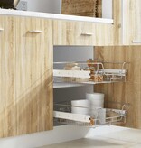 VidaXL Draadmanden uittrekbaar 2 st 500 mm zilverkleurig