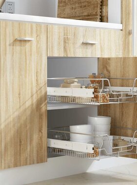 VidaXL Draadmanden uittrekbaar 2 st 500 mm zilverkleurig