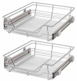 VidaXL Draadmanden uittrekbaar 2 st 500 mm zilverkleurig