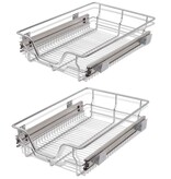 VidaXL Draadmanden uittrekbaar 2 st 400 mm zilverkleurig