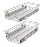 VidaXL Draadmanden uittrekbaar 2 st 300 mm zilverkleurig