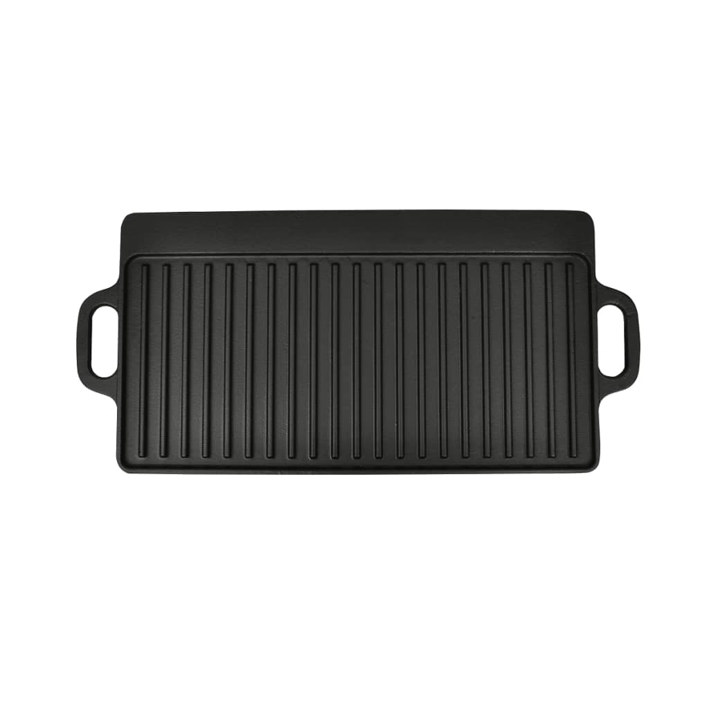 VidaXL Grillplaat dubbelzijdig 50x23 cm gietijzer