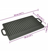 VidaXL Grillplaat dubbelzijdig 50x23 cm gietijzer
