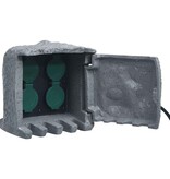 VidaXL Buitenstopcontact 4 ingangen waterbestendig grijs