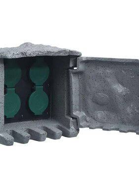 VidaXL Buitenstopcontact 4 ingangen waterbestendig grijs