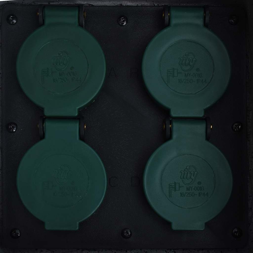 VidaXL Buitenstopcontact 4 ingangen waterbestendig grijs