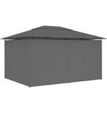 VidaXL Tuinpaviljoen met gordijnen 4x3 m antraciet