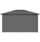 VidaXL Tuinpaviljoen met gordijnen 4x3 m antraciet