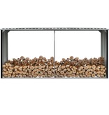 VidaXL Haardhoutschuur 330x92x153 cm gegalvaniseerd staal antraciet