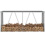 VidaXL Haardhoutschuur 330x84x152 cm gegalvaniseerd staal antraciet