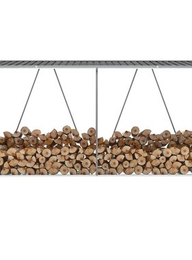 VidaXL Haardhoutschuur 330x84x152 cm gegalvaniseerd staal antraciet