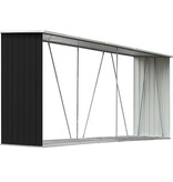 VidaXL Haardhoutschuur 330x84x152 cm gegalvaniseerd staal antraciet