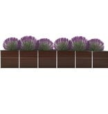 VidaXL Plantenbak verhoogd 480x80x77 cm gegalvaniseerd staal bruin