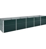 VidaXL Plantenbak verhoogd 400x80x77 cm gegalvaniseerd staal groen