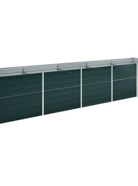VidaXL Plantenbak verhoogd 400x80x77 cm gegalvaniseerd staal groen