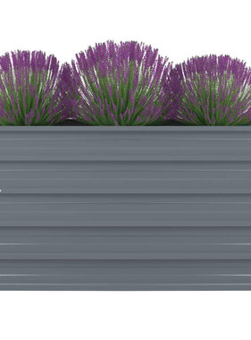 VidaXL Plantenbak verhoogd 100x100x45 cm gegalvaniseerd staal grijs