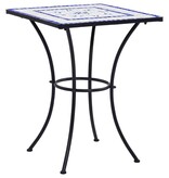 VidaXL Bistrotafel mozaïek 60 cm keramiek blauw en wit