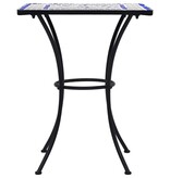 VidaXL Bistrotafel mozaïek 60 cm keramiek blauw en wit