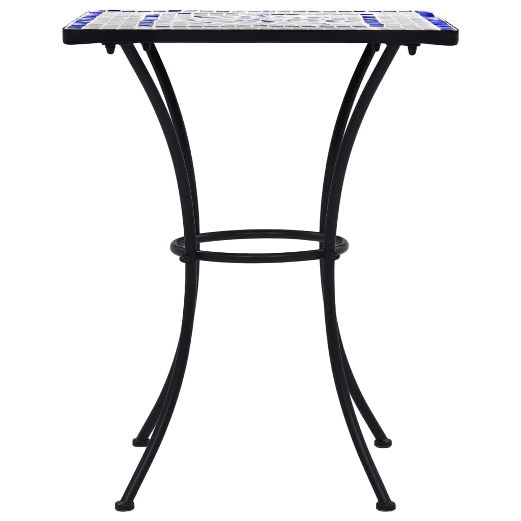 VidaXL Bistrotafel mozaïek 60 cm keramiek blauw en wit