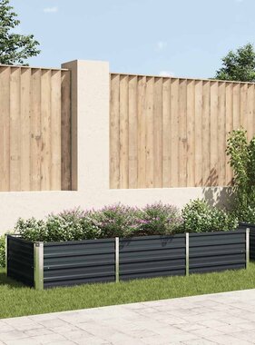 VidaXL Plantenbak verhoogd 240x80x45 cm gegalvaniseerd staal antraciet