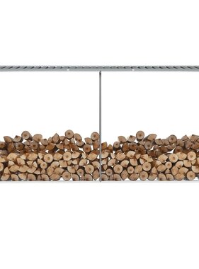 VidaXL Haardhoutschuur 330x92x153 cm gegalvaniseerd staal grijs