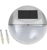 VidaXL LED-wandlampen solar rond zilver 12 st