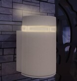 VidaXL Wandlamp voor buiten halfrond grijs aluminium