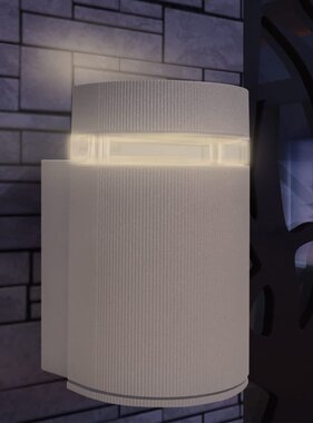 VidaXL Wandlamp voor buiten halfrond grijs aluminium