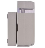 VidaXL Wandlamp voor buiten halfrond grijs aluminium