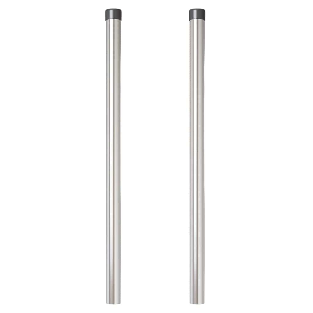 VidaXL Hekpalen 2 pcs Zilver 50 cm Poedergecoat staal