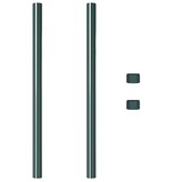VidaXL Hekpalen 2 pcs Groen 50 cm Poedergecoat staal