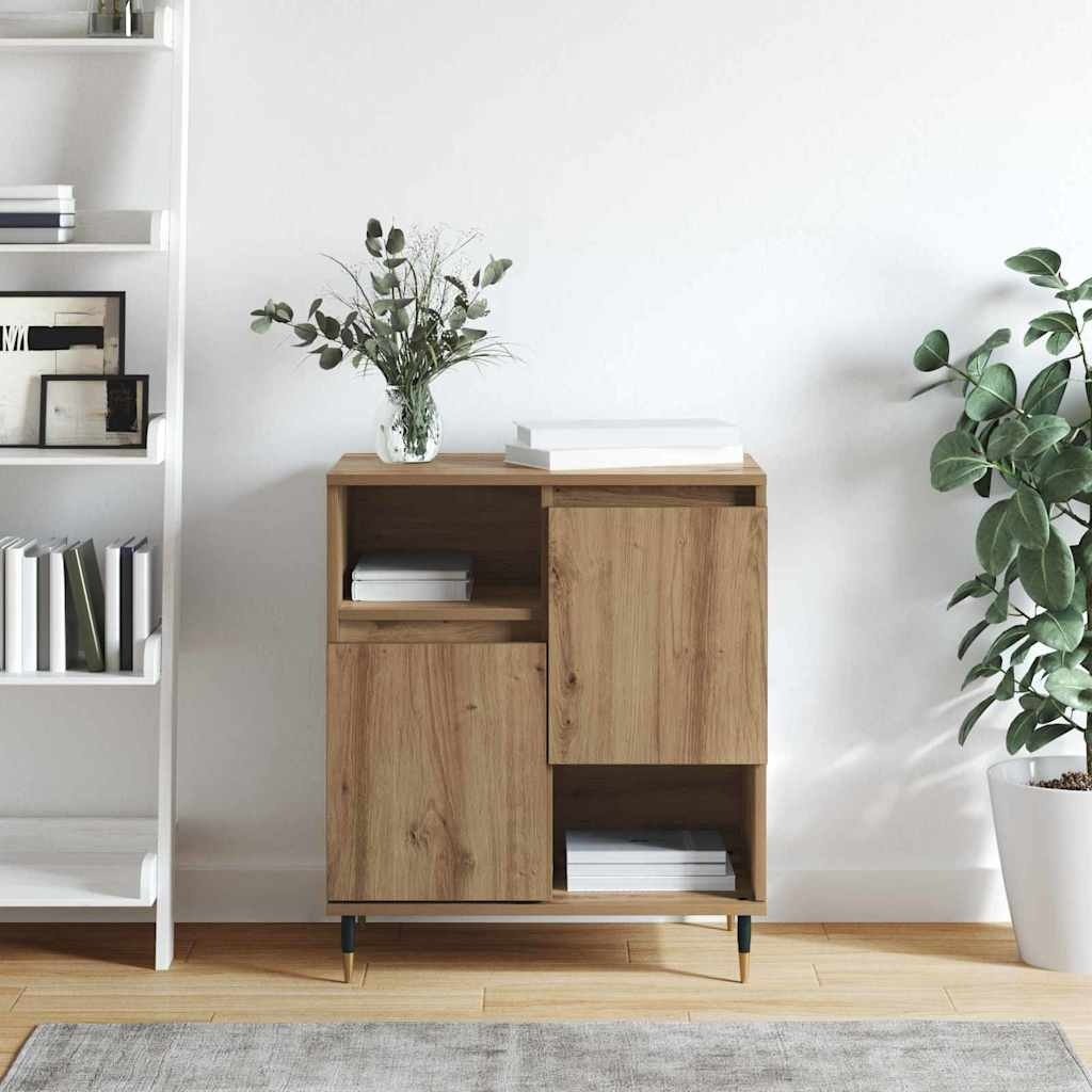 VidaXL Dressoir artisanaal eikenkleurig 60 x 35 x 70 cm Bewerkt hout