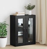 VidaXL Hangende Wandkast Zwart 69.5 x 34 x 90 cm Bewerkt hout