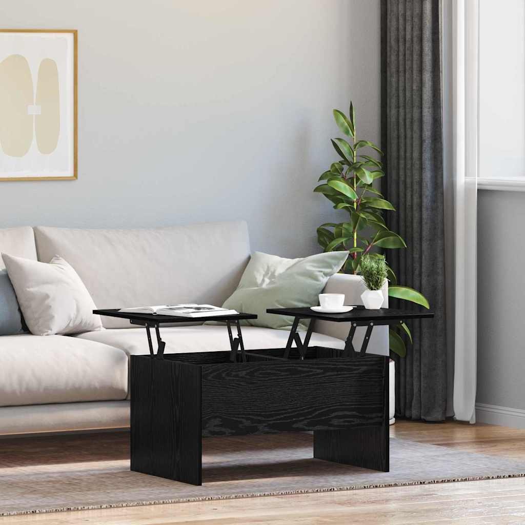 VidaXL Salontafel Zwart eiken 80 x 50,5 x 42,5 cm Bewerkt hout