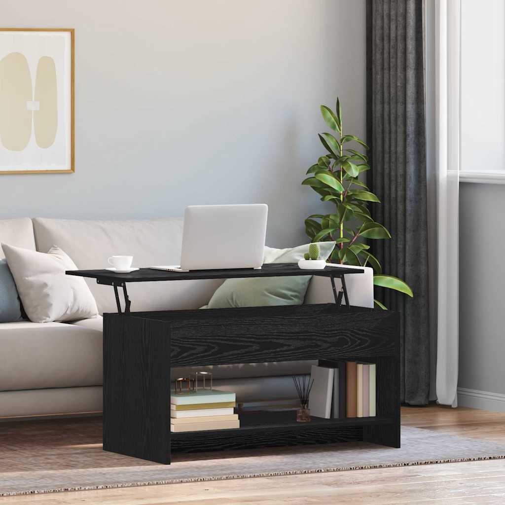 VidaXL Salontafel Zwart eiken 80 x 50,5 x 41,5 cm Bewerkt hout