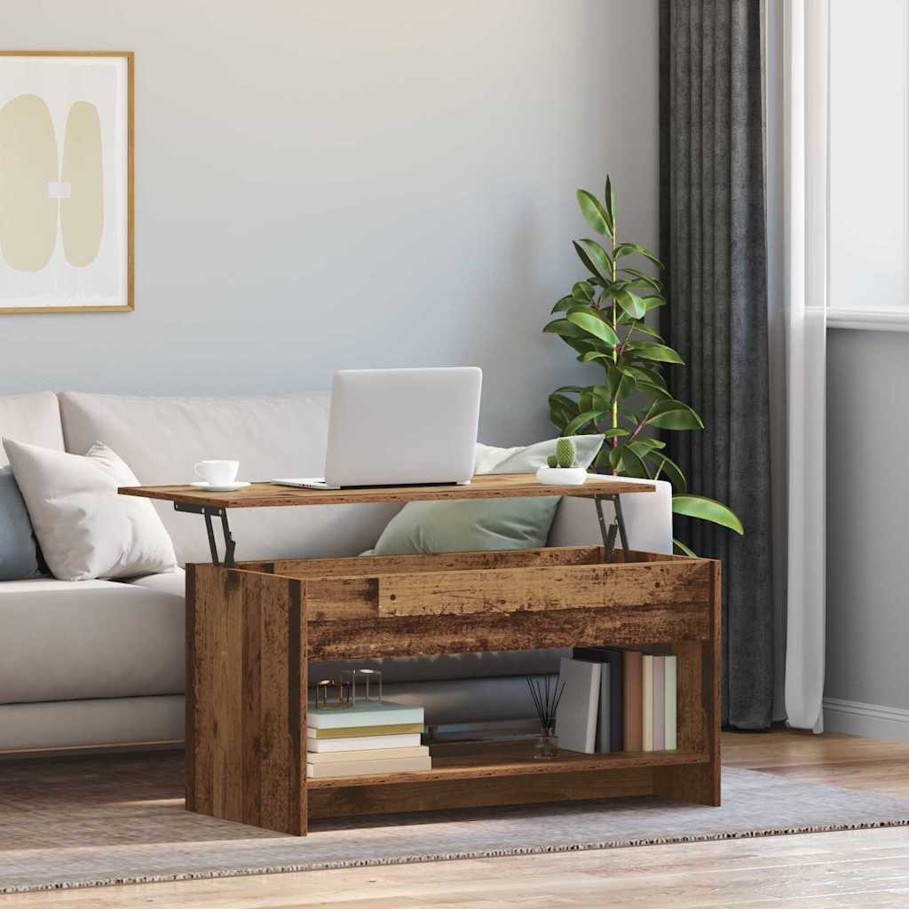 VidaXL Salontafel Oud hout 80 x 50,5 x 41,5 cm Bewerkt hout