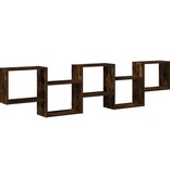 VidaXL Wandschap kubus 5 vakken bewerkt hout gerookt eikenkleurig