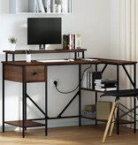 VidaXL Bureau bruin eikenkleur 120 x 79 x 86.5 cm Bewerkt hout