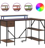 VidaXL Bureau bruin eikenkleur 120 x 79 x 86.5 cm Bewerkt hout
