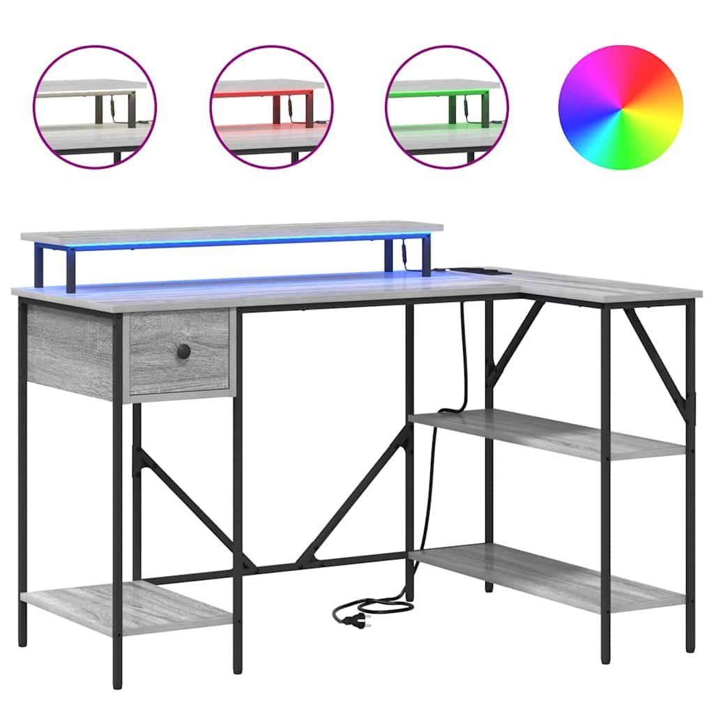 VidaXL Bureau met lade Grijs sonoma 120 x 79 x 86.5 cm Bewerkt hout