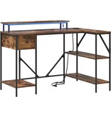 VidaXL Bureau met lade Gerookt eiken 120 x 79 x 86.5 cm Bewerkt hout