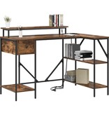 VidaXL Bureau met lade Gerookt eiken 120 x 79 x 86.5 cm Bewerkt hout