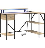 VidaXL Bureau met lade Sonoma eiken 120 x 79 x 86.5 cm Bewerkt hout